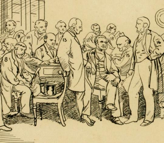 The Central Executive Cotton Famine Relief Committee (detail), Lachlan McLachlan, about 1869