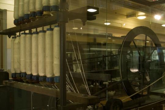 Spinning mule (detail), made by Samuel Crompton, about 1802