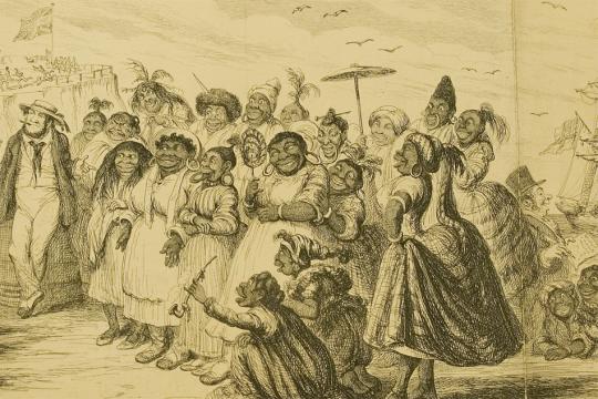 Probable Effects of Over Female Emigration (detail), by George Cruikshank, 1851