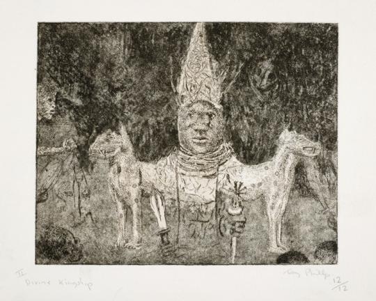 History of the Benin bronzes, Plate 2: Divine Kingship, by Tony Phillips, 1984