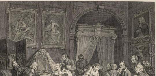 Marriage á la Mode, Plate 4, by Simon Ravenet after William Hogarth, 1745