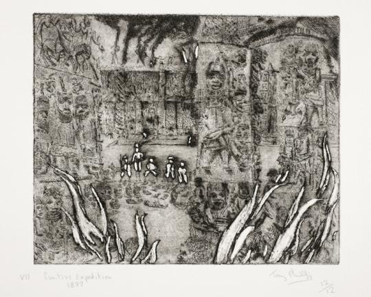 History of the Benin bronzes, Plate 7: Punitive Expedition II, by Tony Phillips, 1984