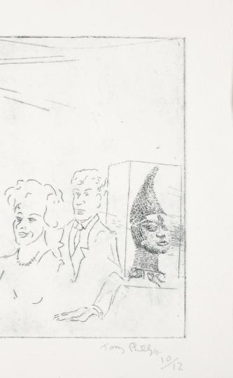 History of the Benin bronzes, Plate 9: The Gallery (detail), by Tony Phillips, 1984