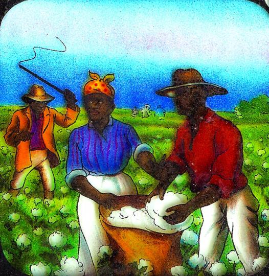 Lantern slide illustration from Uncle Tom's Cabin (detail), by Harriet Beecher Stowe, about 1900
