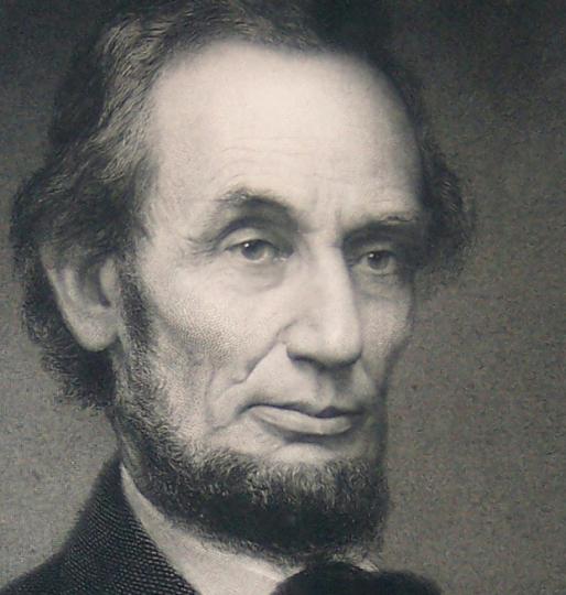 Abraham Lincoln (detail), by William E Marshall, 1866