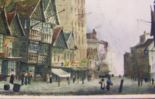 Old Market Street, Manchester (detail), by Paul Braddon, 1820