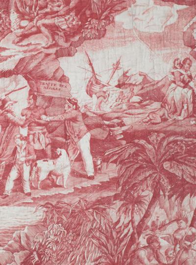 Fabric, Le Traite des Nègres (detail), designed by Frédéric Feldtrappe, 1800-1817