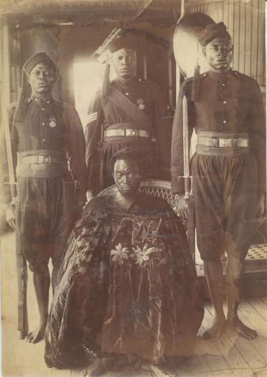 Photograph of Ovonramwen, Oba of Benin, taken by JA Green, 1897